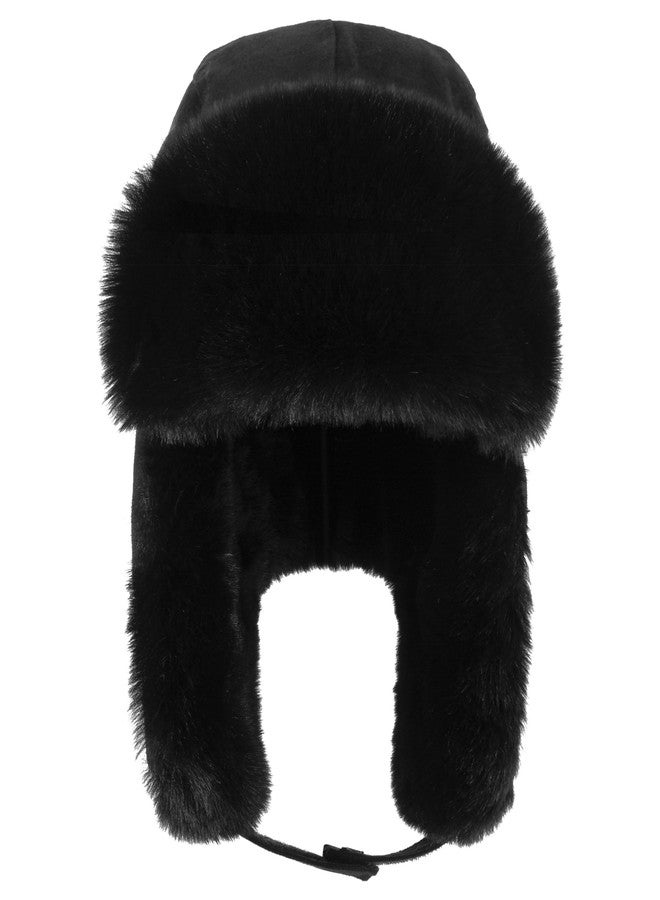 Tyzrdnac Trapper Hat Warm Windproof Winter Trooper Hats with Earflaps Faux Fur Hunting Hat for Women Men Grey - Image 2